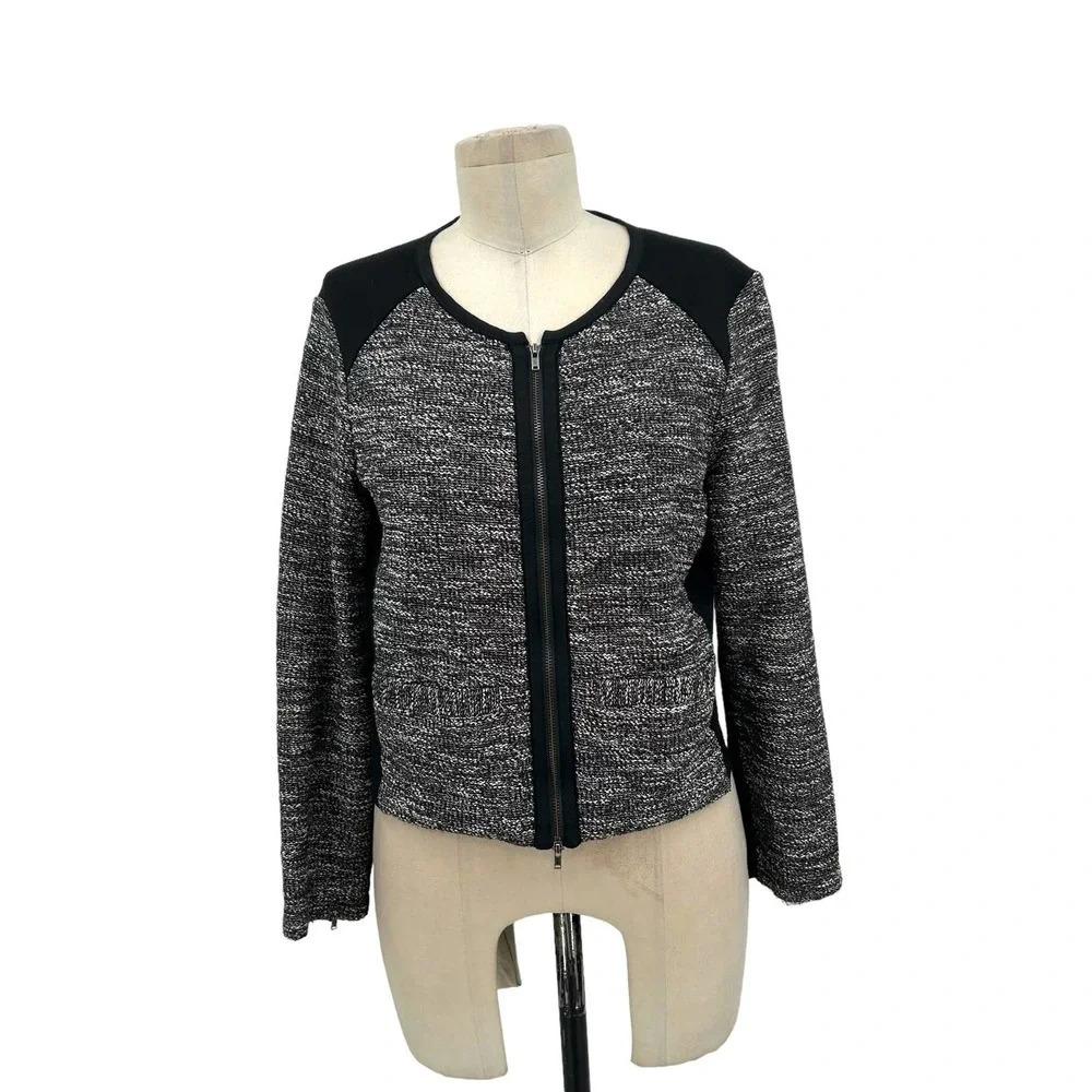 Eileen Fisher Colorblock Ponte Panel Tweed Blazer Jacket Size‎ Small